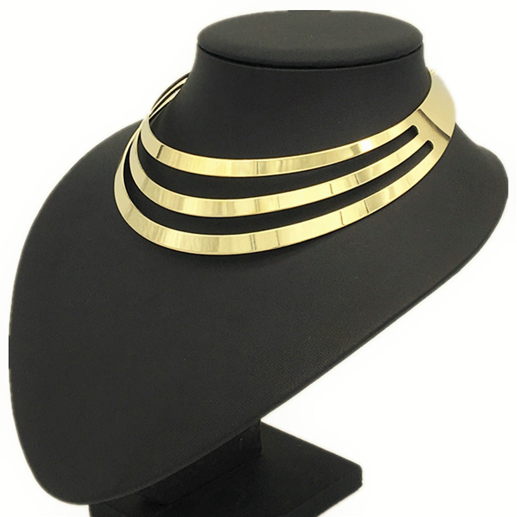 Hollow-out Metal Choker - Punk Style for Afrocentric Women