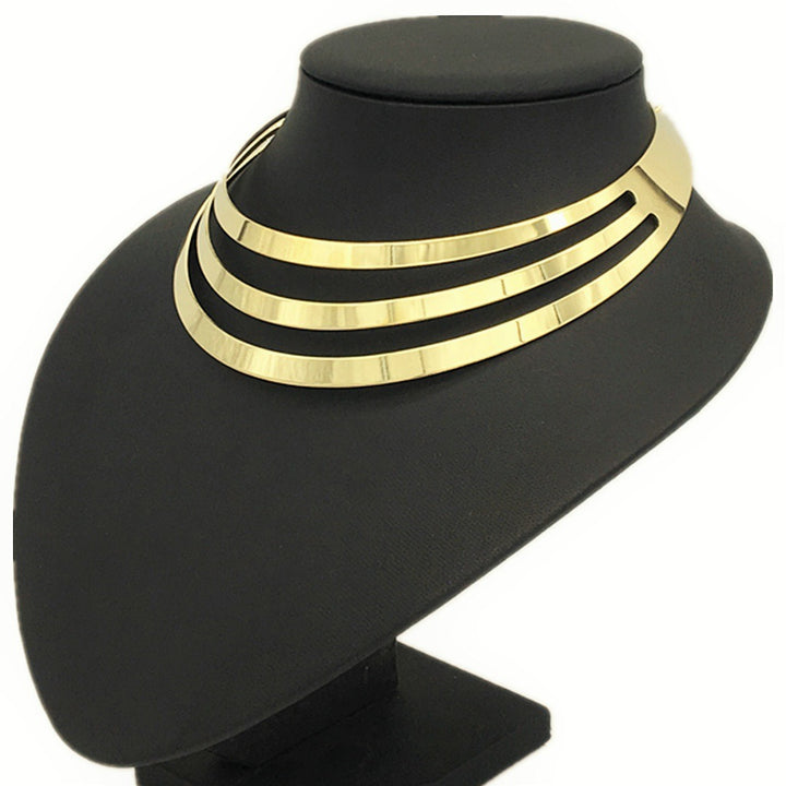 Hollow-out Metal Choker - Punk Style for Afrocentric Women