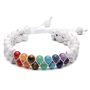 6-Piece Reggae-Inspired Colorful Leather & Cord Braided Adjustable Bangles Set