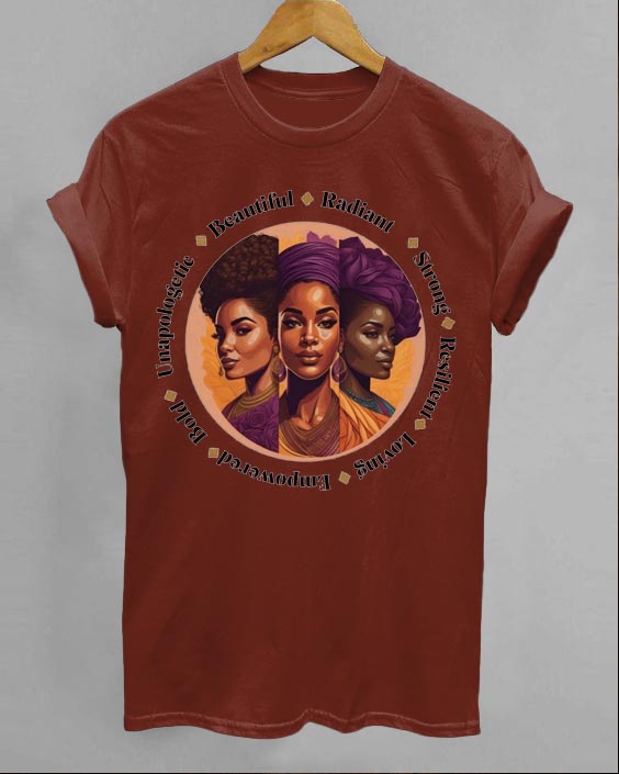 Beautiful Black Woman Crew Neck Short Sleeve T-Shirt