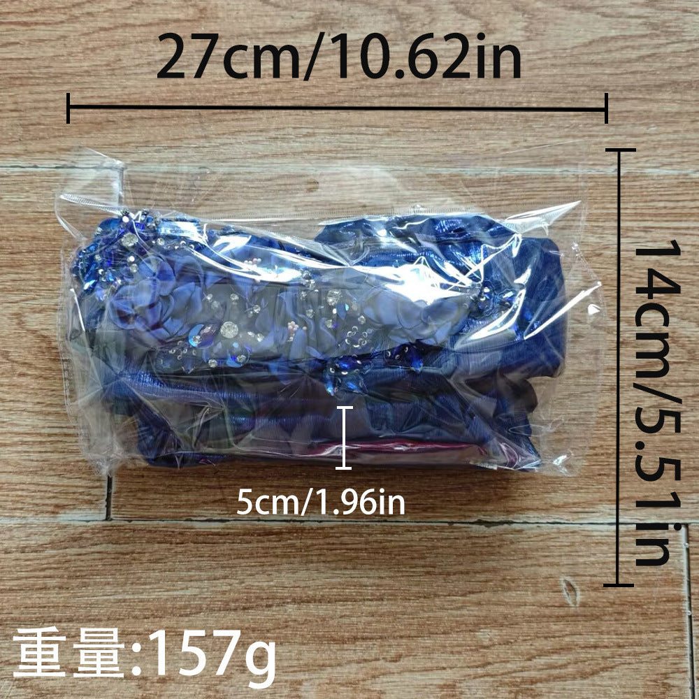High-Quality Diamond Floral African Turban Hat