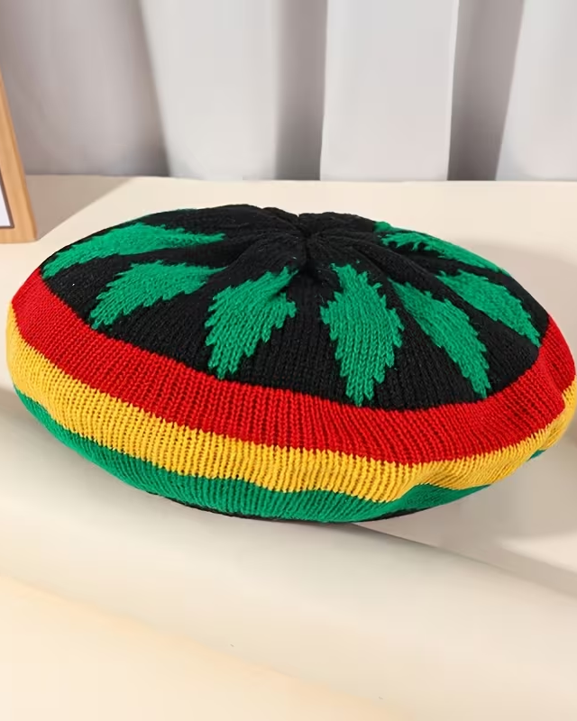 Women's Rasta Reggae Berets, Knitted Halloween Caps, Casual Outdoor Beanie Hats