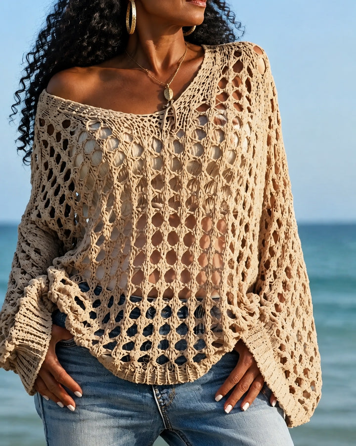 Women's Hollow Out Crochet Knit Top