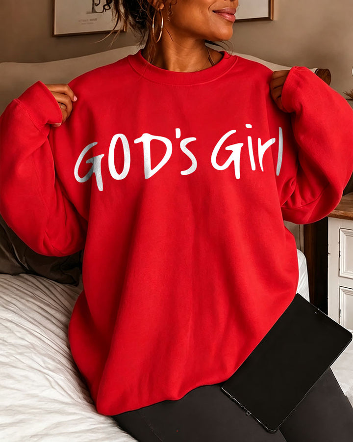 Women's GOD's Girl Round Neck Sweatshirt