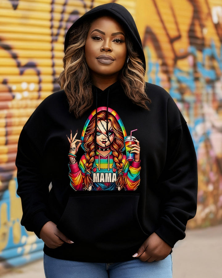 Spooky MaMa Horror Halloween Long-sleeved Hoodie