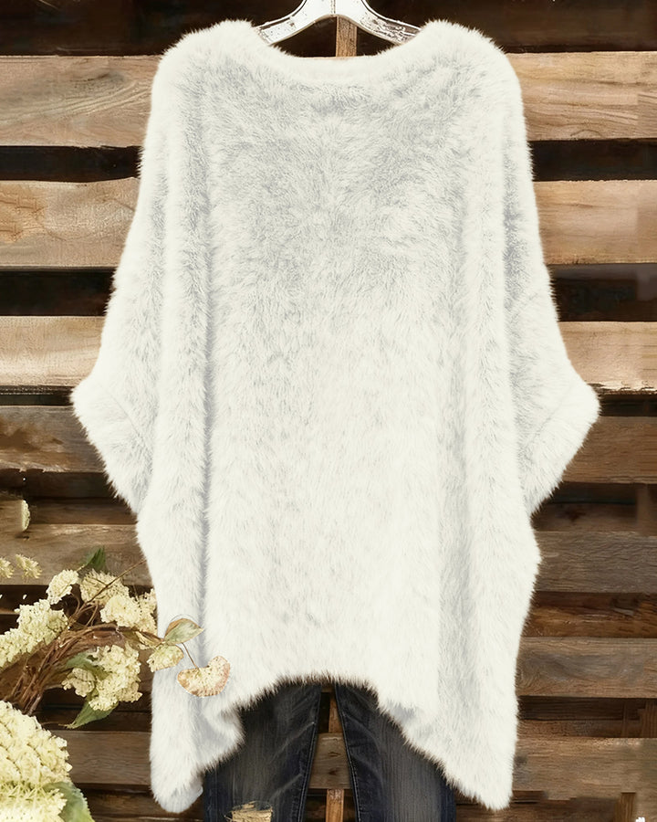 Crew Neck Plush Irregular Loose Top