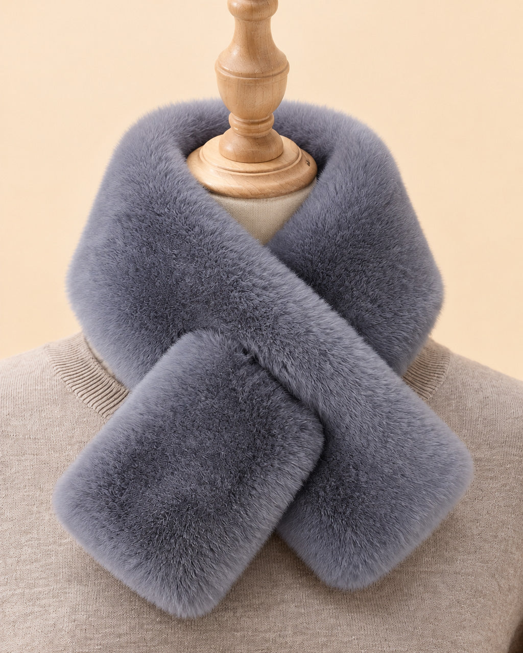 Winter Soft Plush Cross Wrap Neck Scarf