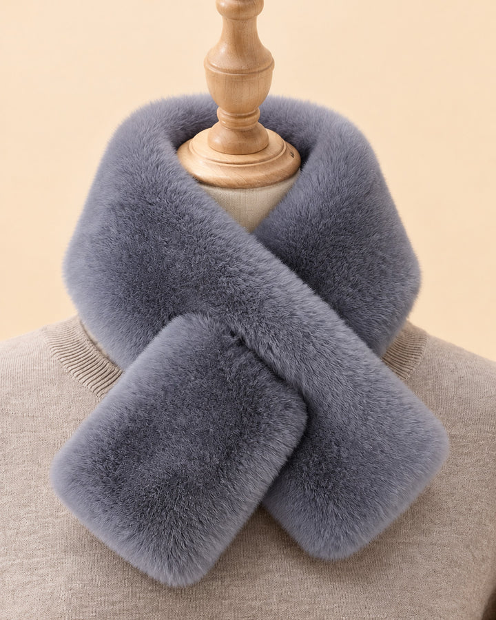 Winter Soft Plush Cross Wrap Neck Scarf