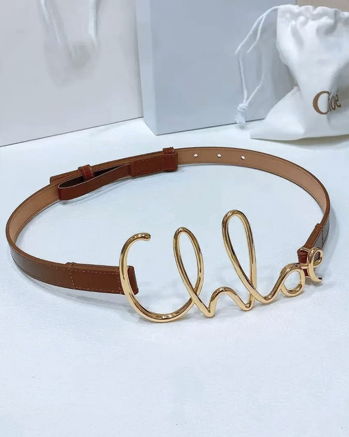 Women's Gold Letter Belt
