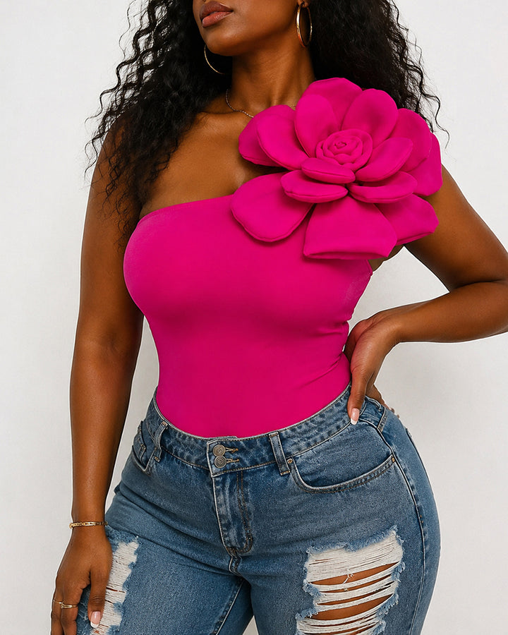 3D Floral Embellished Sleeveless Vest Top