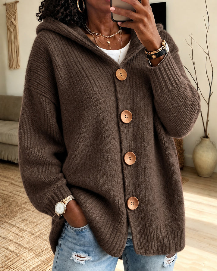Women's Oversized Hooded Chunky Knit Cardigan