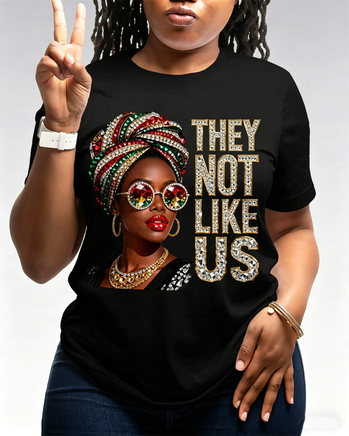 100% Cotton Juneteenth They Not Like Us Crew Neck Short Sleeve Tshirt
