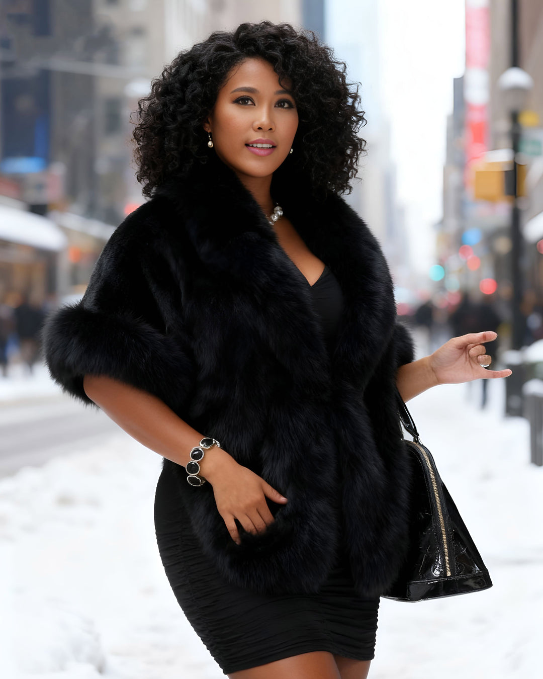 Faux Fox Fur Shawl Bride Dress Shawl Fur Coat Warm Rabbit Fur Shawl