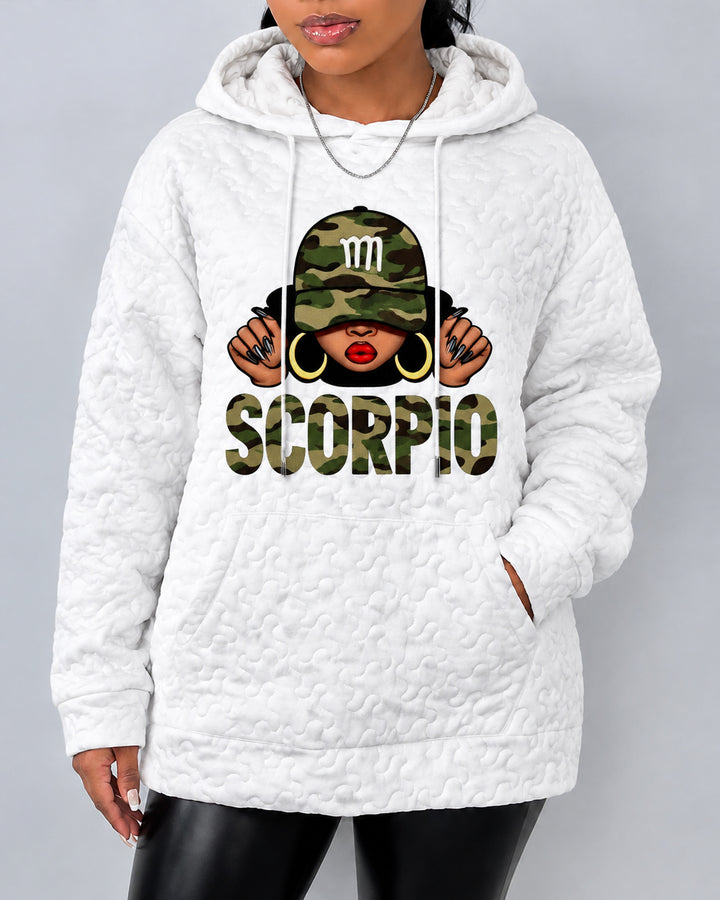 Scorpio Season Quilted Loose Hoodies