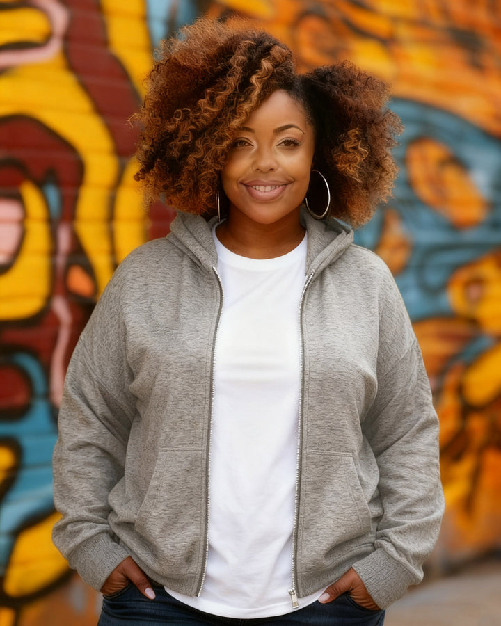 Solid Color Casual Long Sleeve Zip-Up Hoodies