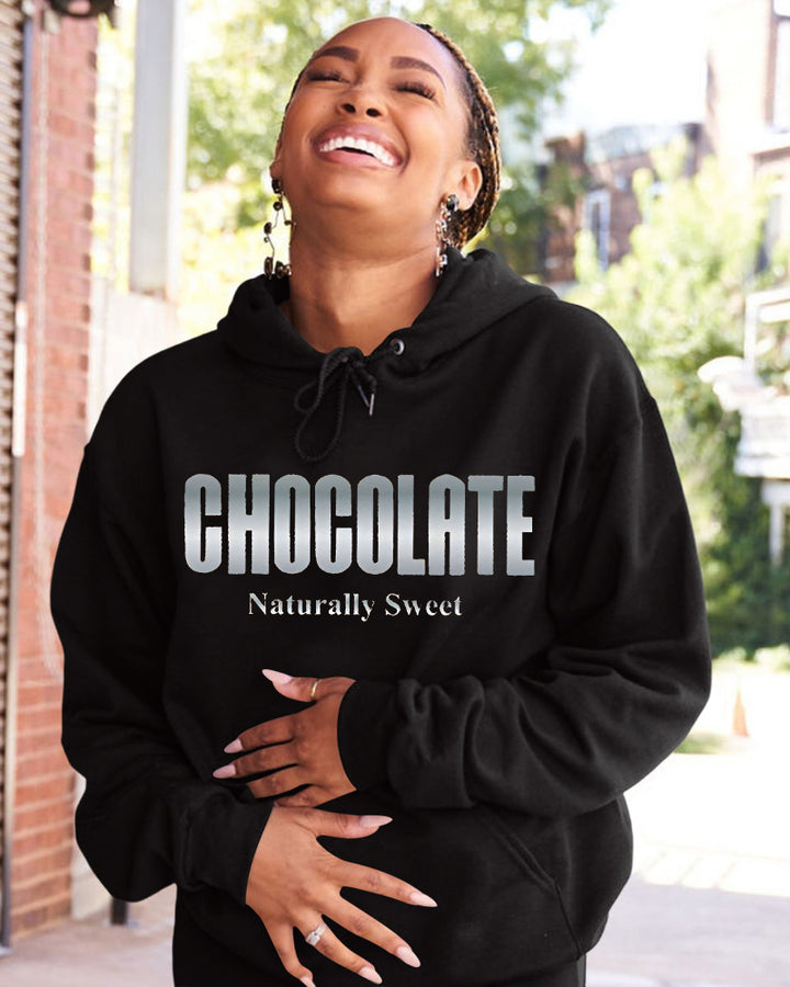 Chocolate Naturally Sweet Long-sleeved Hoodies