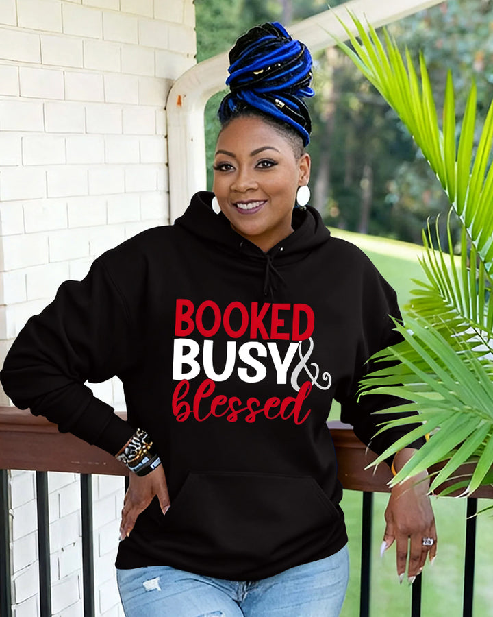 Booked Busy and Blessed Long Sleeve Hoodies