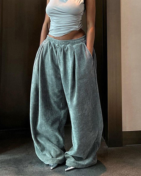 Women's Corduroy Wide Leg Baggy Pants