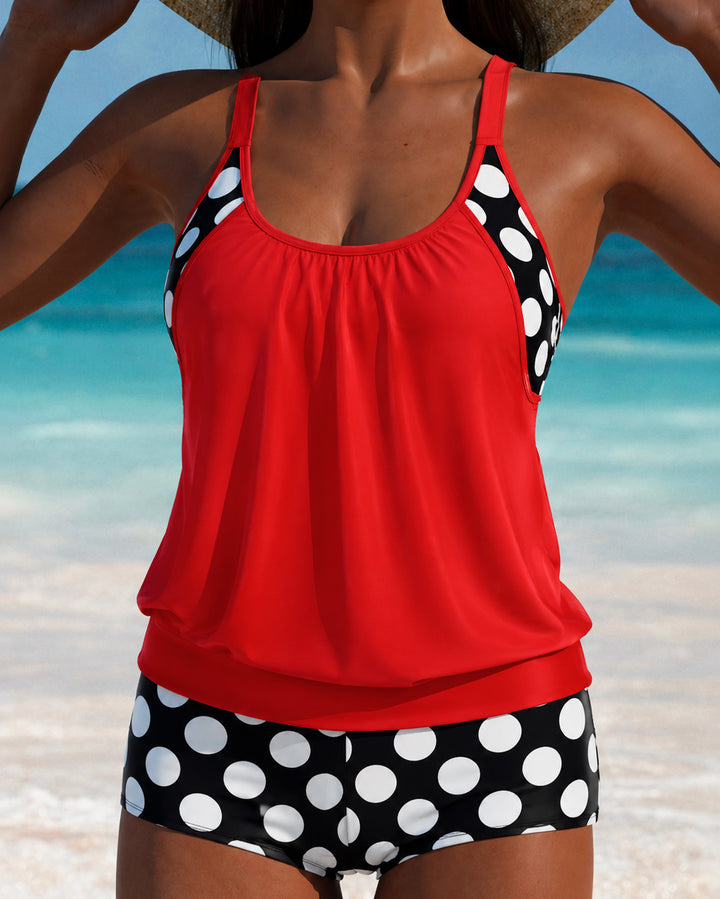 Sexy Sling Women's Multicolor Dot Large Size Bikini Set