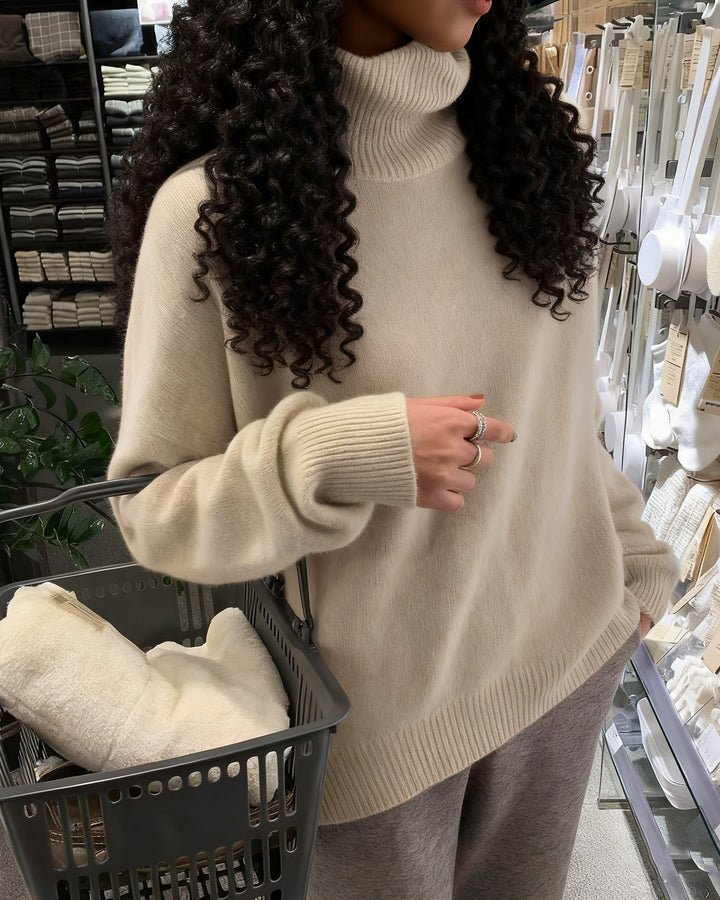 Autumn And Winter High Neck Solid Color Outer Wear Sweater