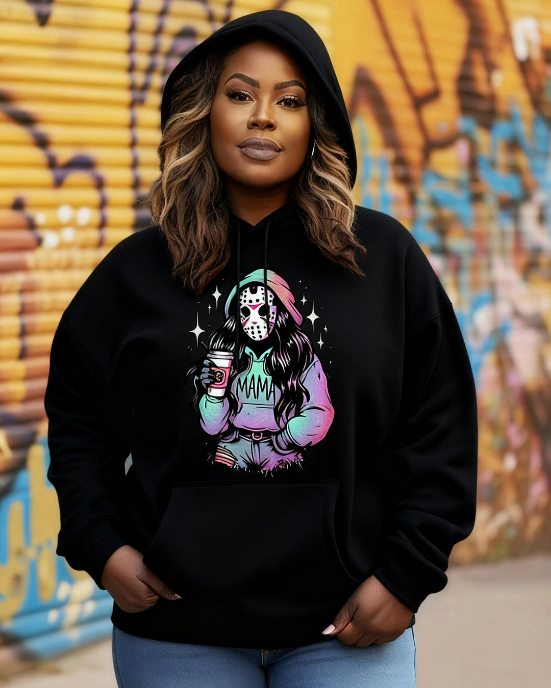 Spooky MaMa Horror Halloween Long-sleeved Hoodie