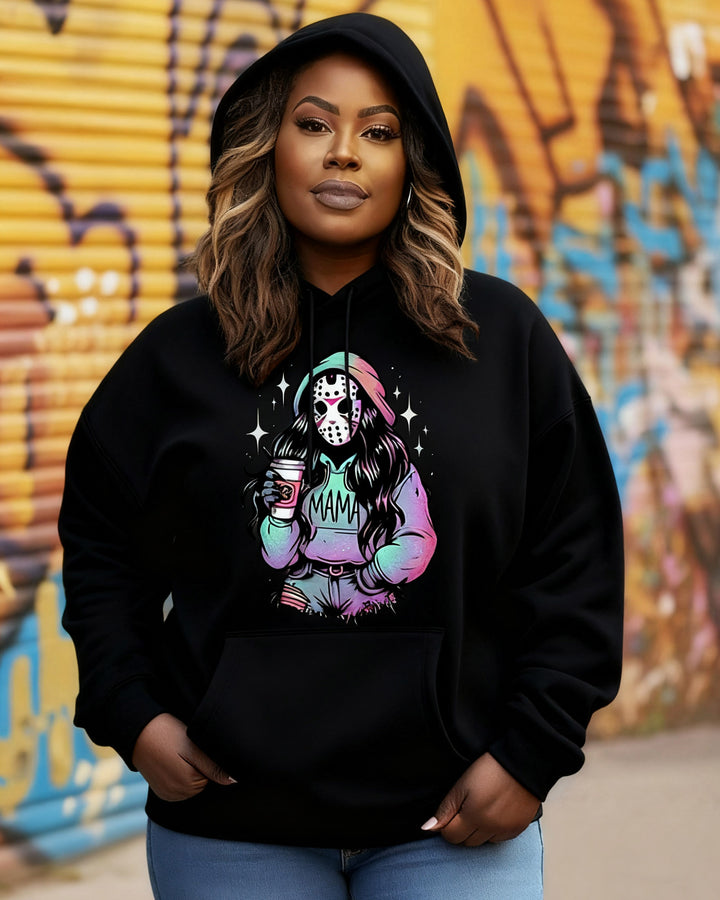 Spooky MaMa Horror Halloween Long-sleeved Hoodie