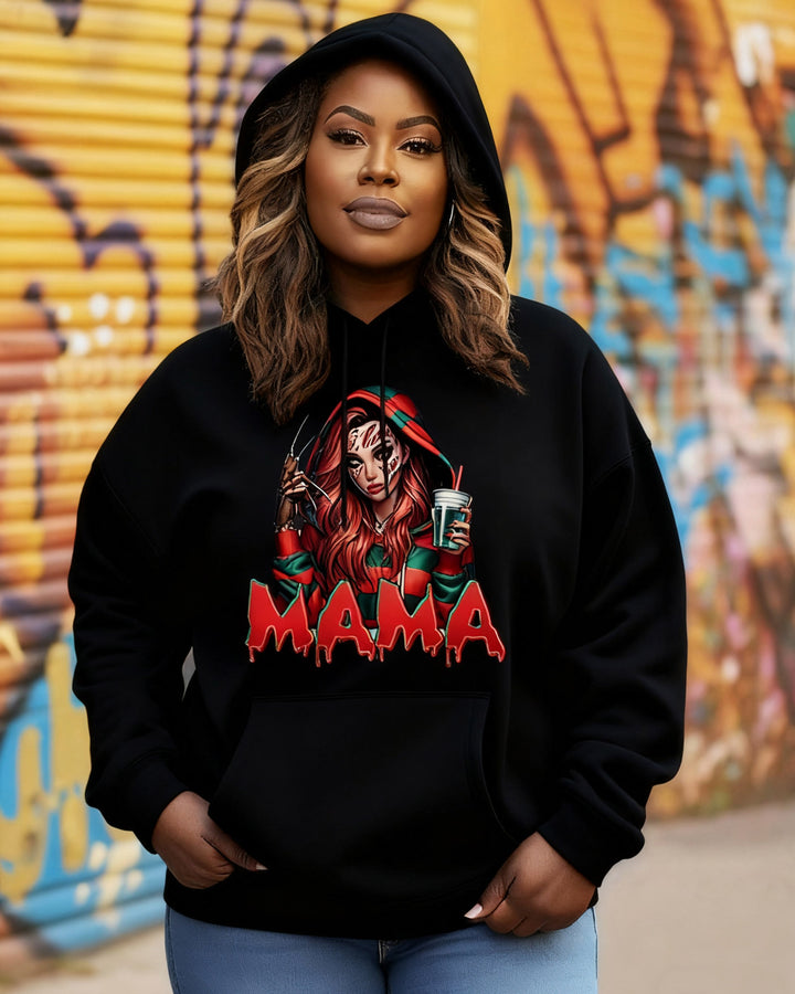 Spooky MaMa Horror Halloween Long-sleeved Hoodie