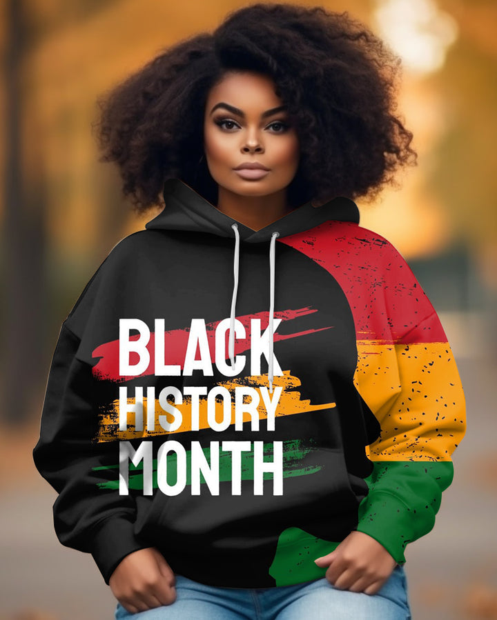 Black History Mouth Reggae Color Long Sleeve Hood Hoodies