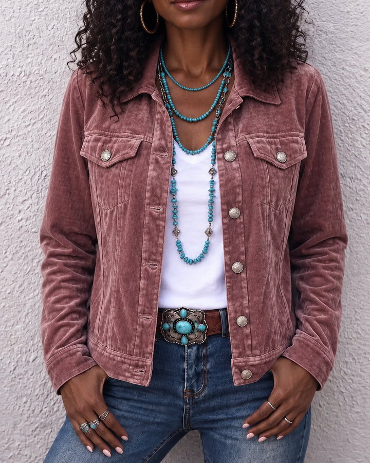 Boho Vintage-inspired Velvet Jacket