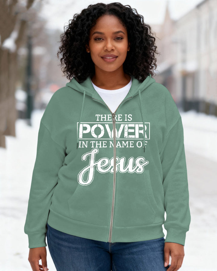 Power In The Name of Jesus Long Sleeve Zip-Up Hoodies