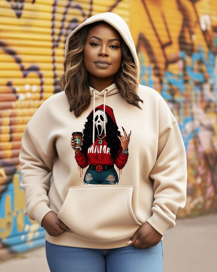 Spooky MaMa Horror Halloween Long-sleeved Hoodie