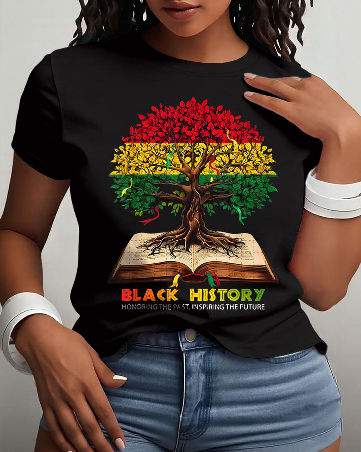 Honoring the Past Black History Month Cotton Short Sleeve Tshirt