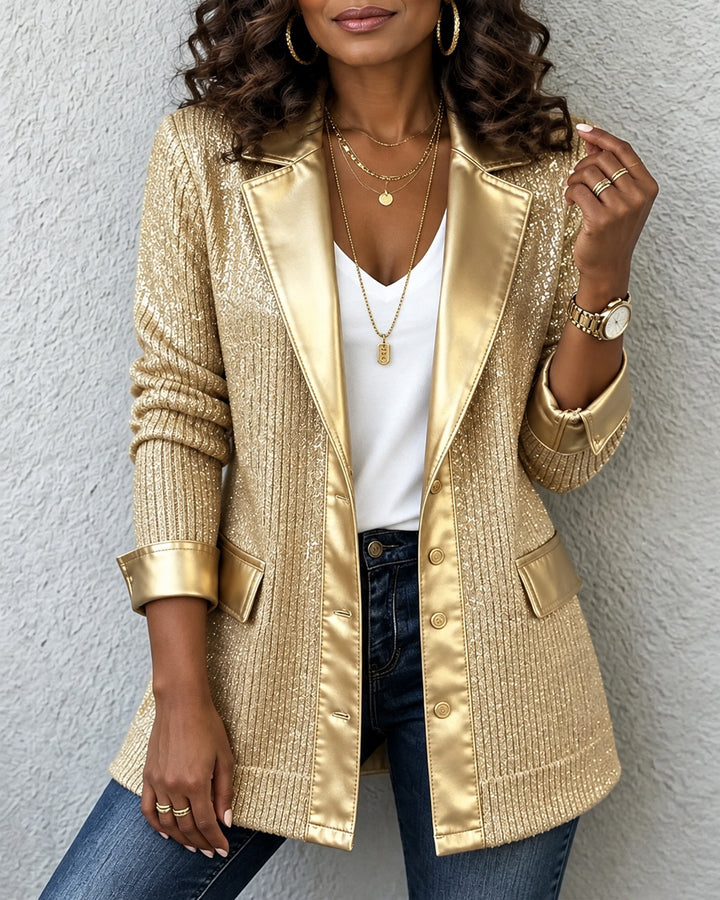 Women's Sequin Knit Blazer Jacket
