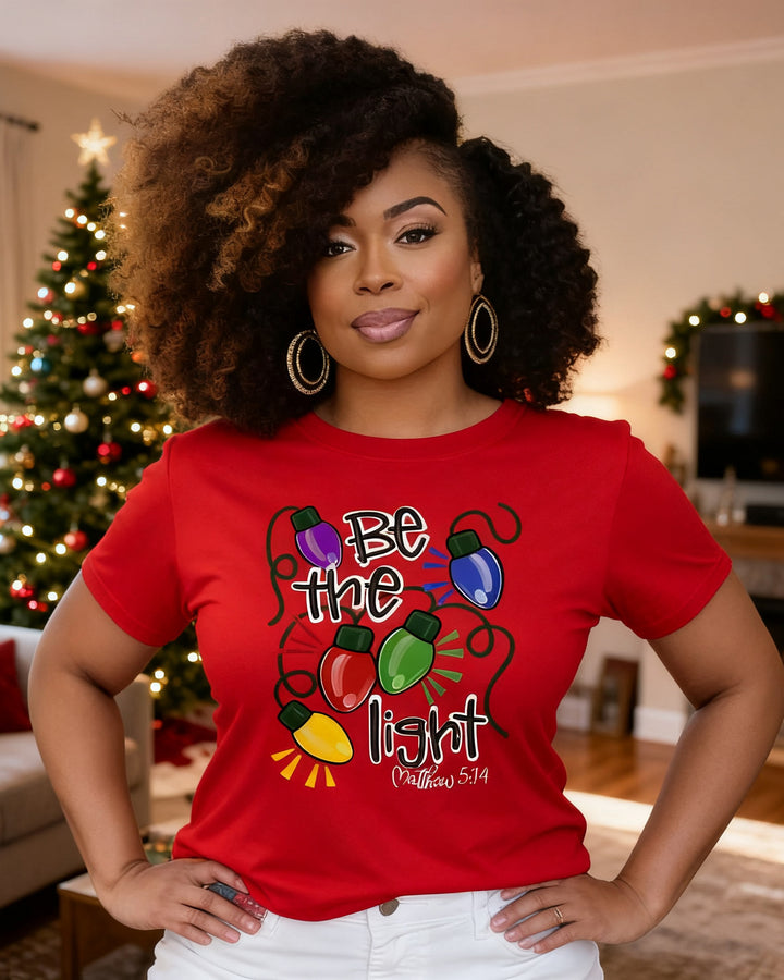 Be The Light Christmas Cotton Short Sleeve Tshirt