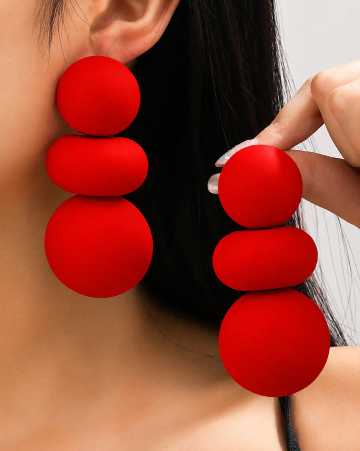 Beaded Geometric Solid Color Earrings Accessories