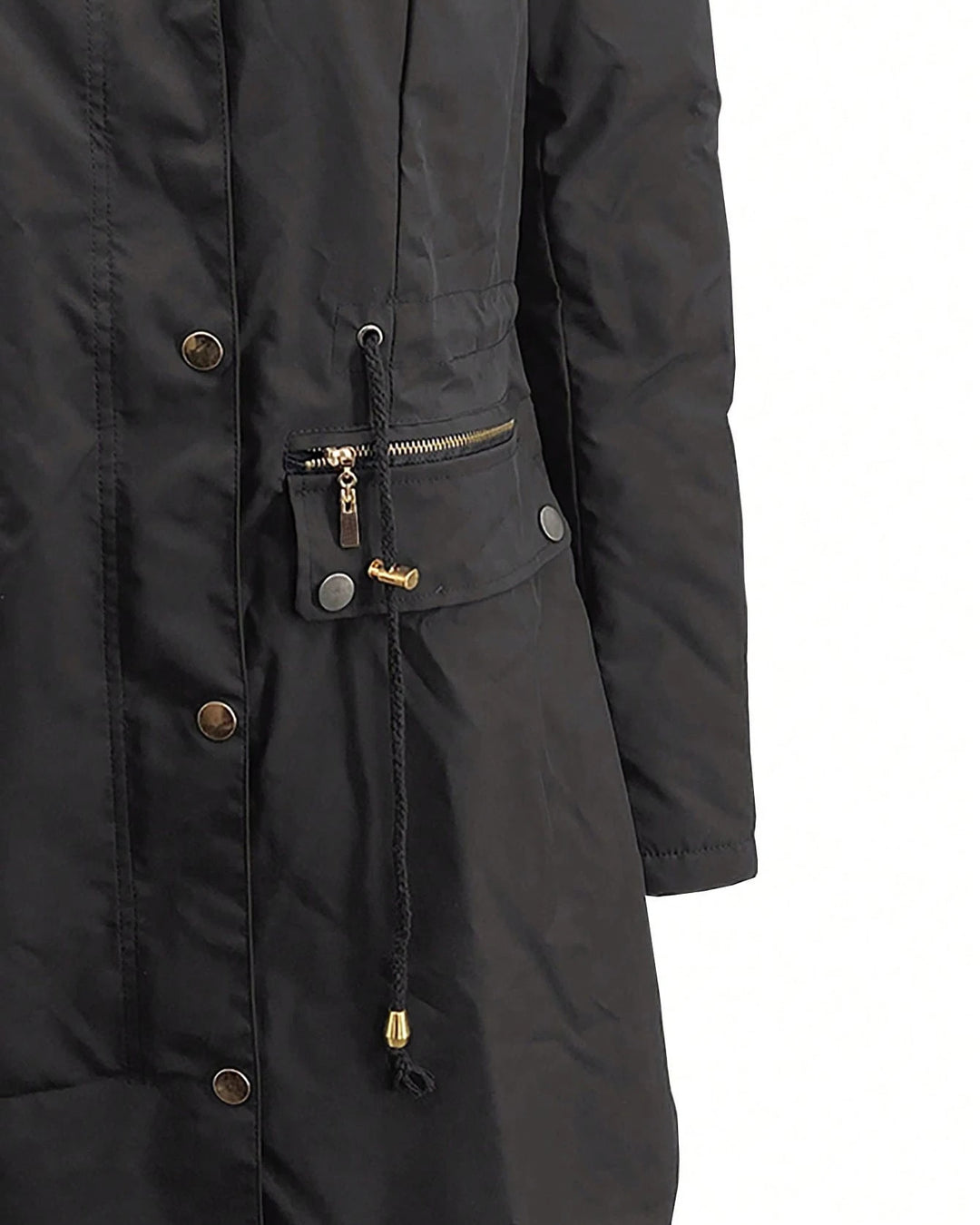 Autumn And Winter Solid Color Fur Collar Hooded Long Thick Warm Cotton-padded Coat