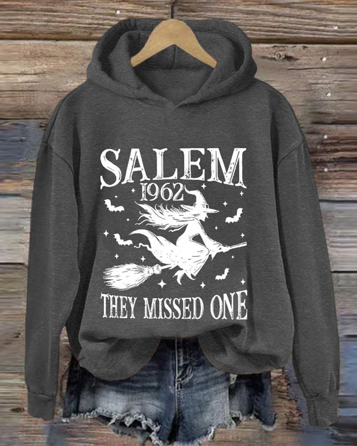 Women's Funny Halloween Witch Salem 1692 You Missed One Casual Hoodie