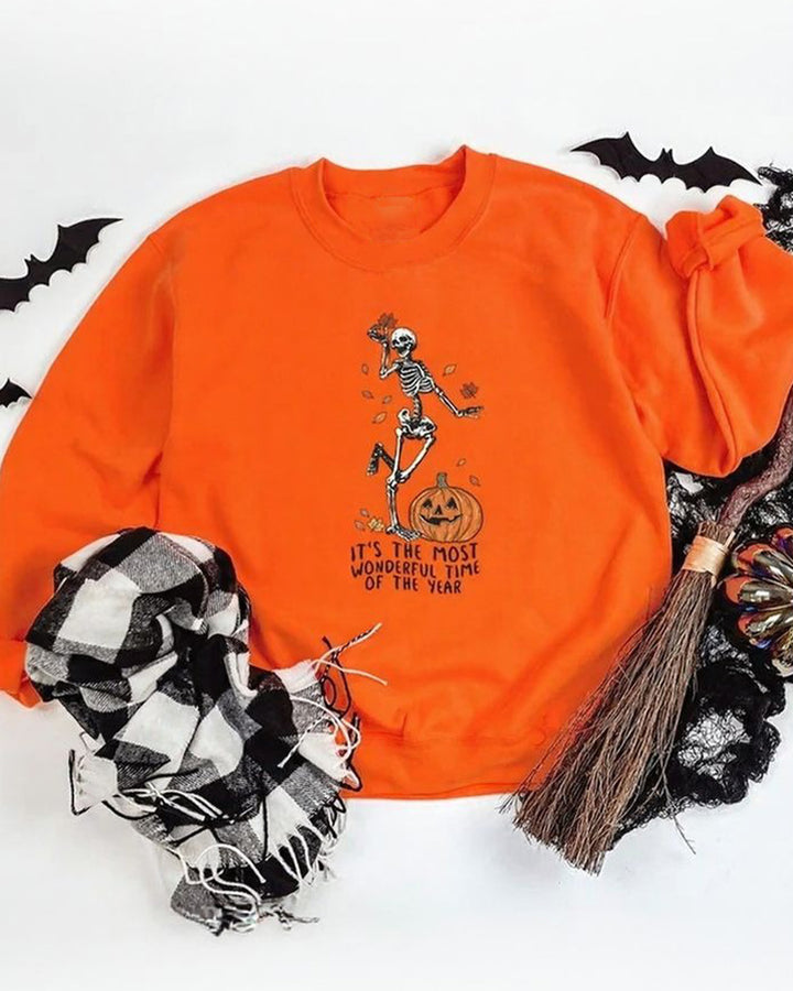 It's The Most Wonderful Time of The Year Halloween Cotton Long Sleeve Sweatshirt