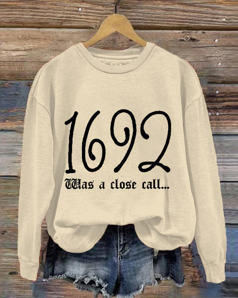 Women's 1692 They Missed One Salem Witch Print Waffle Sweatshirt