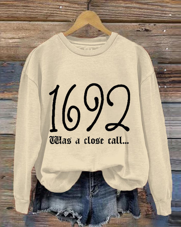 Women's 1692 They Missed One Salem Witch Print Waffle Sweatshirt