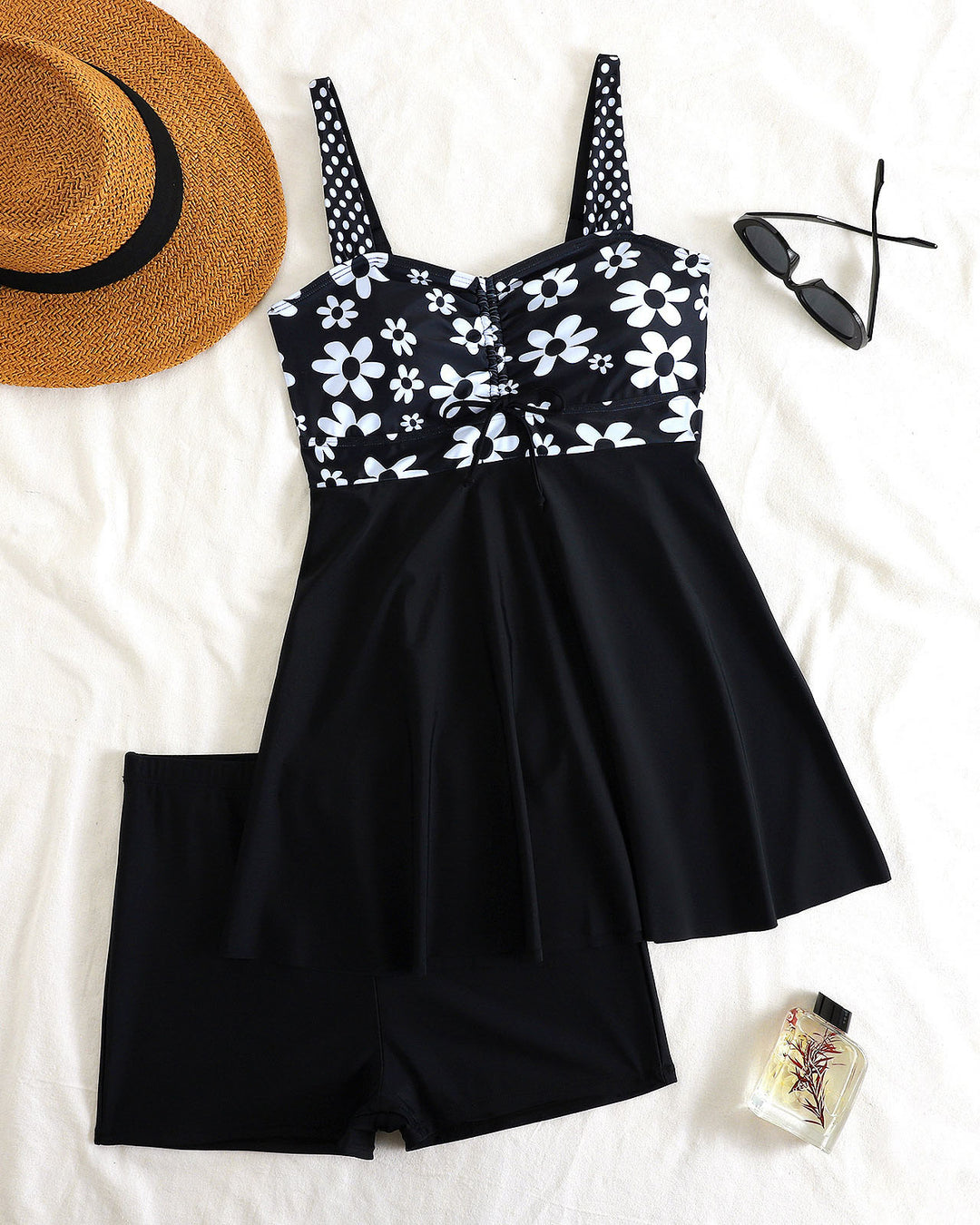 Women's Sexy Printed Skirt Tankini Swimsuit Set