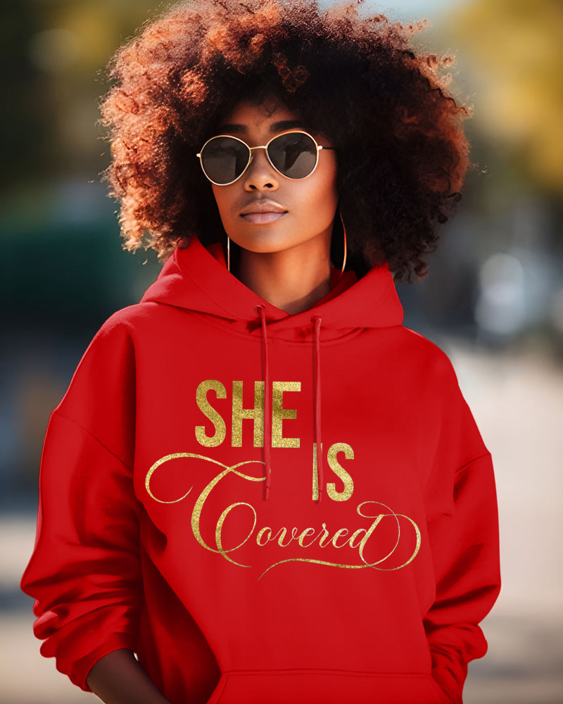 She Is Covered Long Sleeve Hoodies