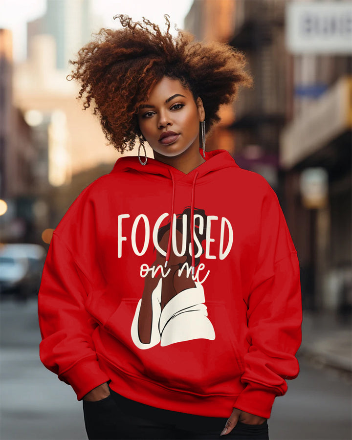 Focused On Me Print Long-sleeved Hoodies