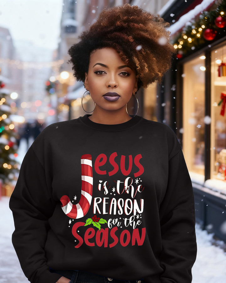 Christmas Jesus Is The Season Crewneck Long Sleeve Sweatshirt