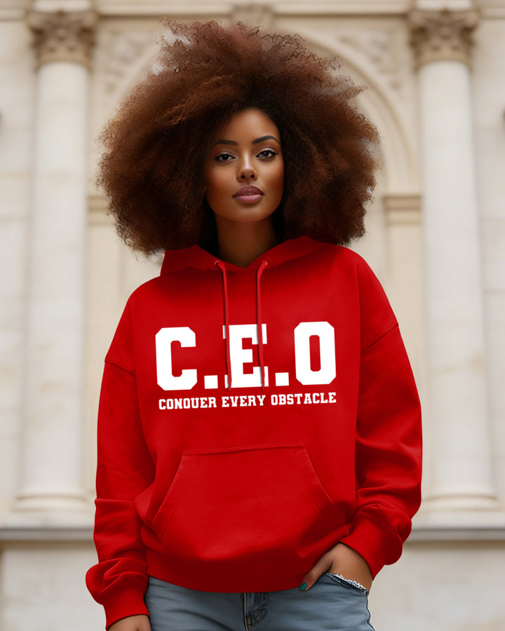 CEO Boss Hustle Letters Long Sleeve Hoodies