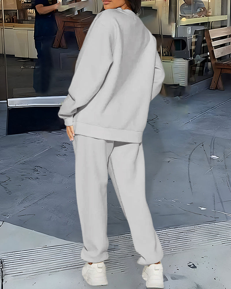 You Are Enough Crew Neck Sweatshirt Two Pieces Set