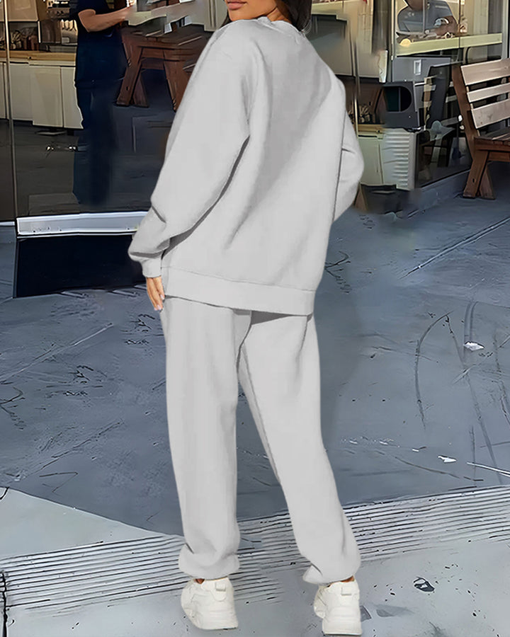 You Are Enough Crew Neck Sweatshirt Two Pieces Set