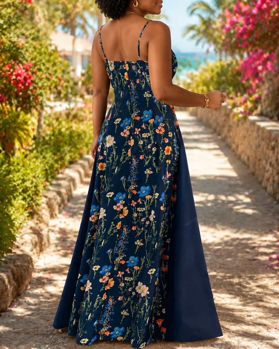 Women's Floral Print Casual Holiday Style Sleeveless Dress