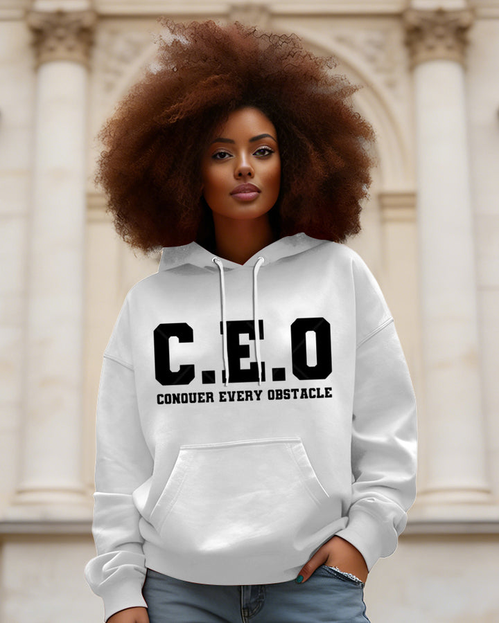 CEO Boss Hustle Letters Long Sleeve Hoodies