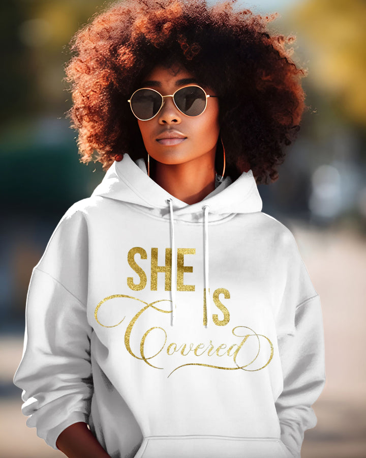 She Is Covered Long Sleeve Hoodies